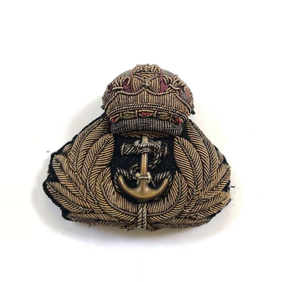 WW1 Royal Navy Officer’s Bullion Cap Badge.