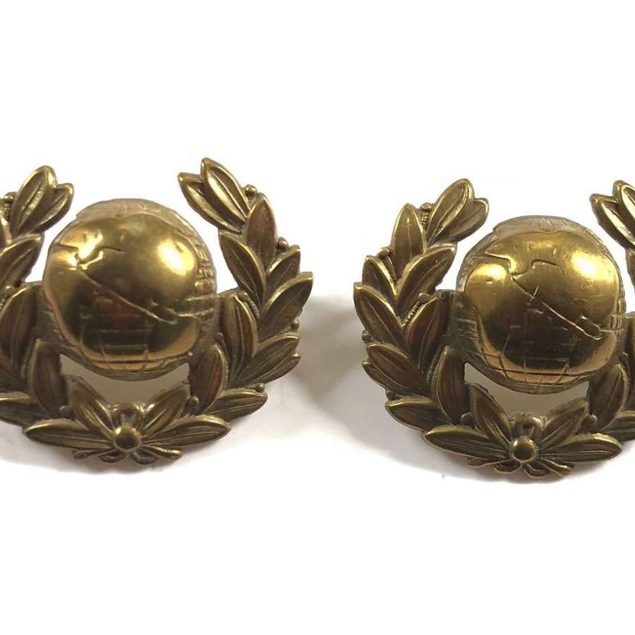 WW1 / WW2 Pattern Royal Marine Collar Badges.
