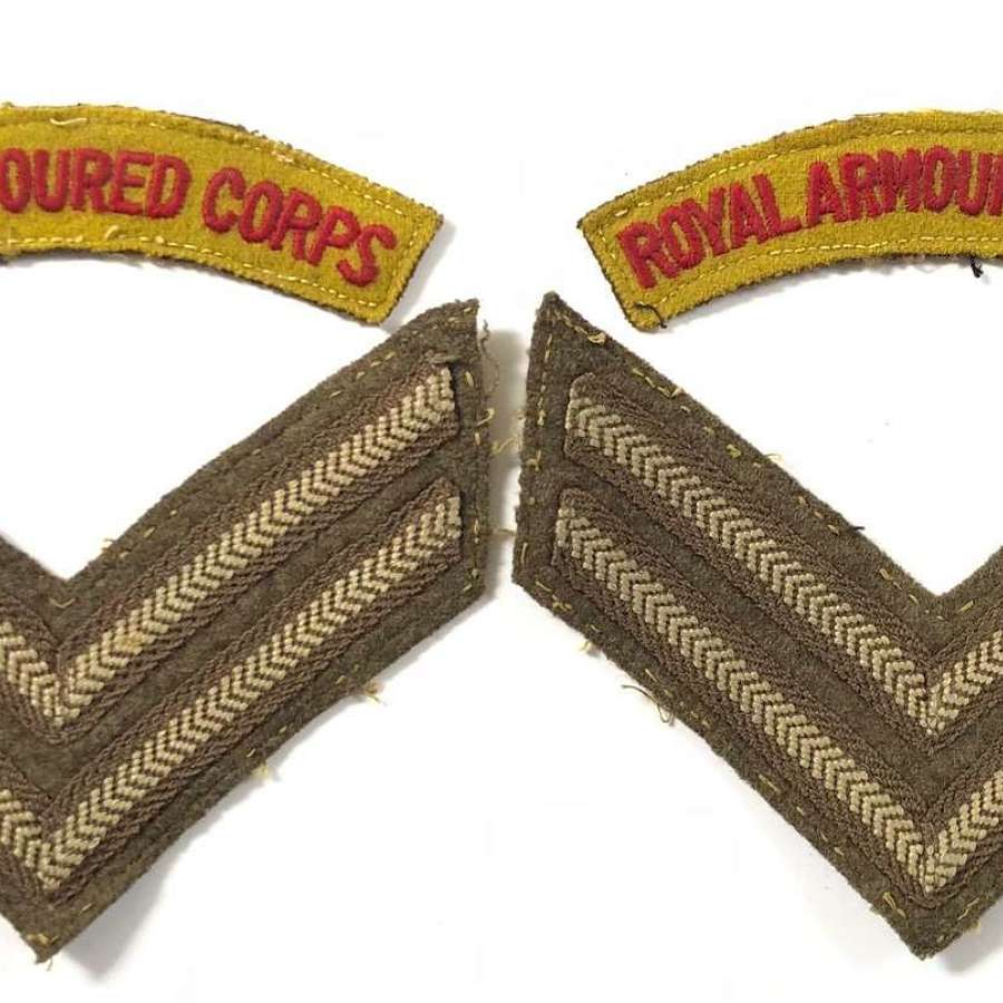 WW2 Period Royal Armoured Corps Pair of Shoulder Titles.