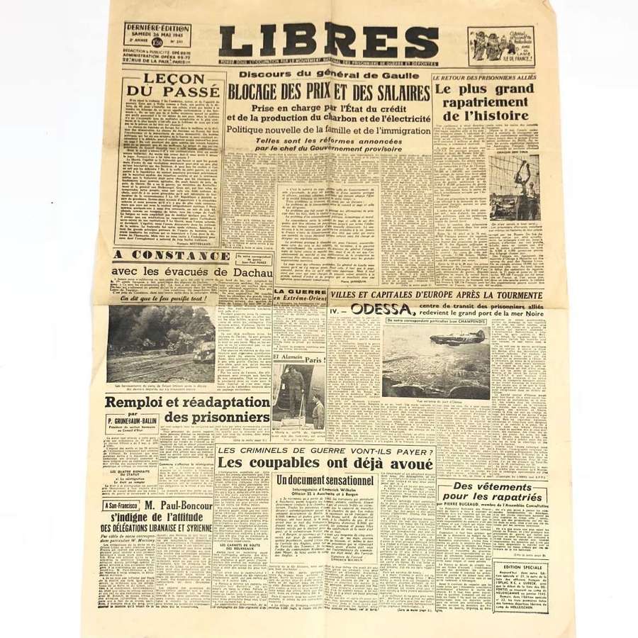 1945 Litres French Newspaper