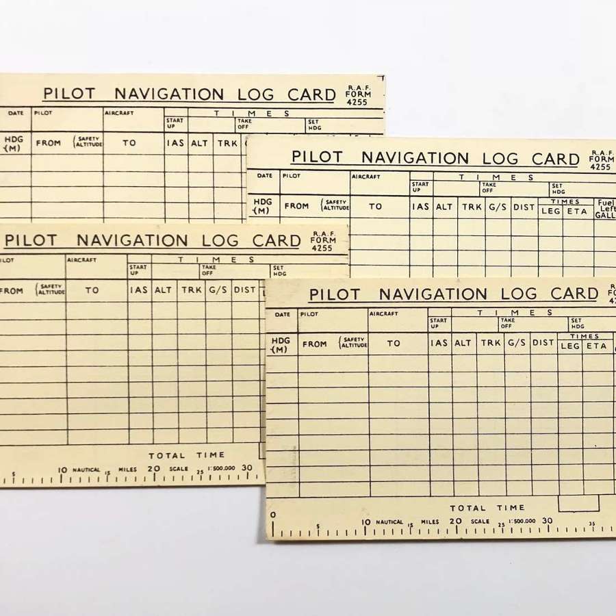 RAF Form 4255 Pilot Navigation Log Card.