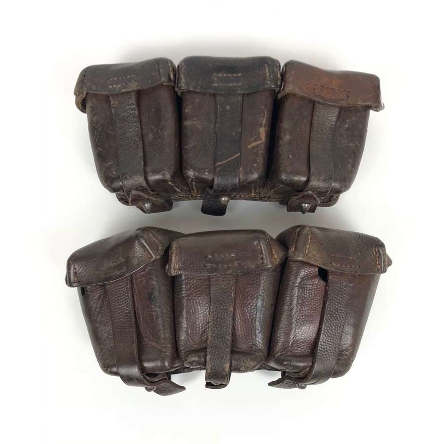 WW1 Imperial German Ammunition Leather Pouches.
