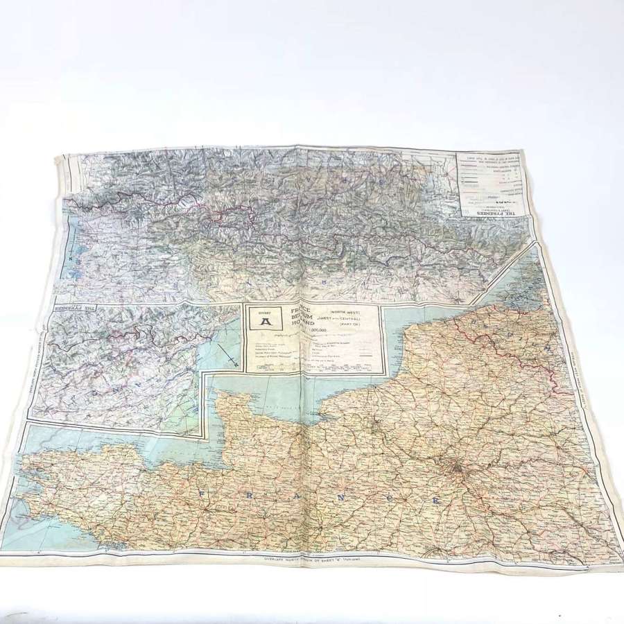 WW2 RAF Escape & Evasion Silk Map Europe. Sheet A & B