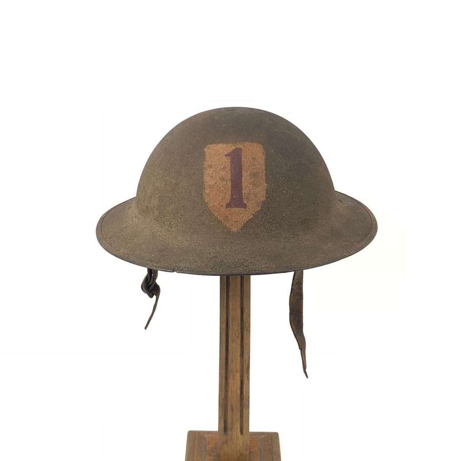 WW1 US 1st Infantry Division Brodie Helmet. Personalized