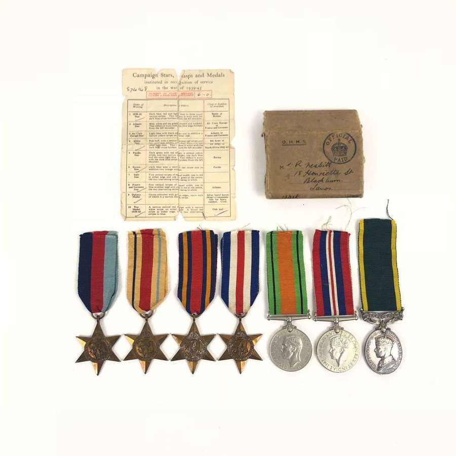 WW2 Royal Artillery Campaign Group of 7 Medals.