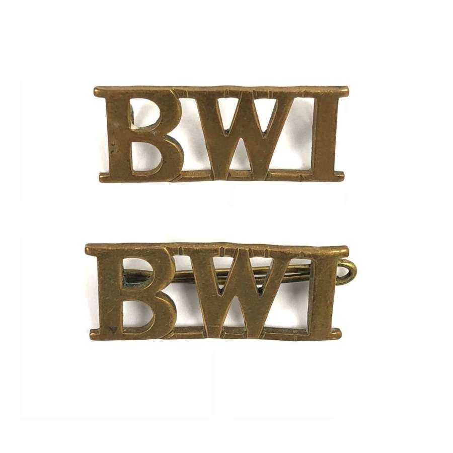 British West Indies Regiment Brass Shoulder Tittles.
