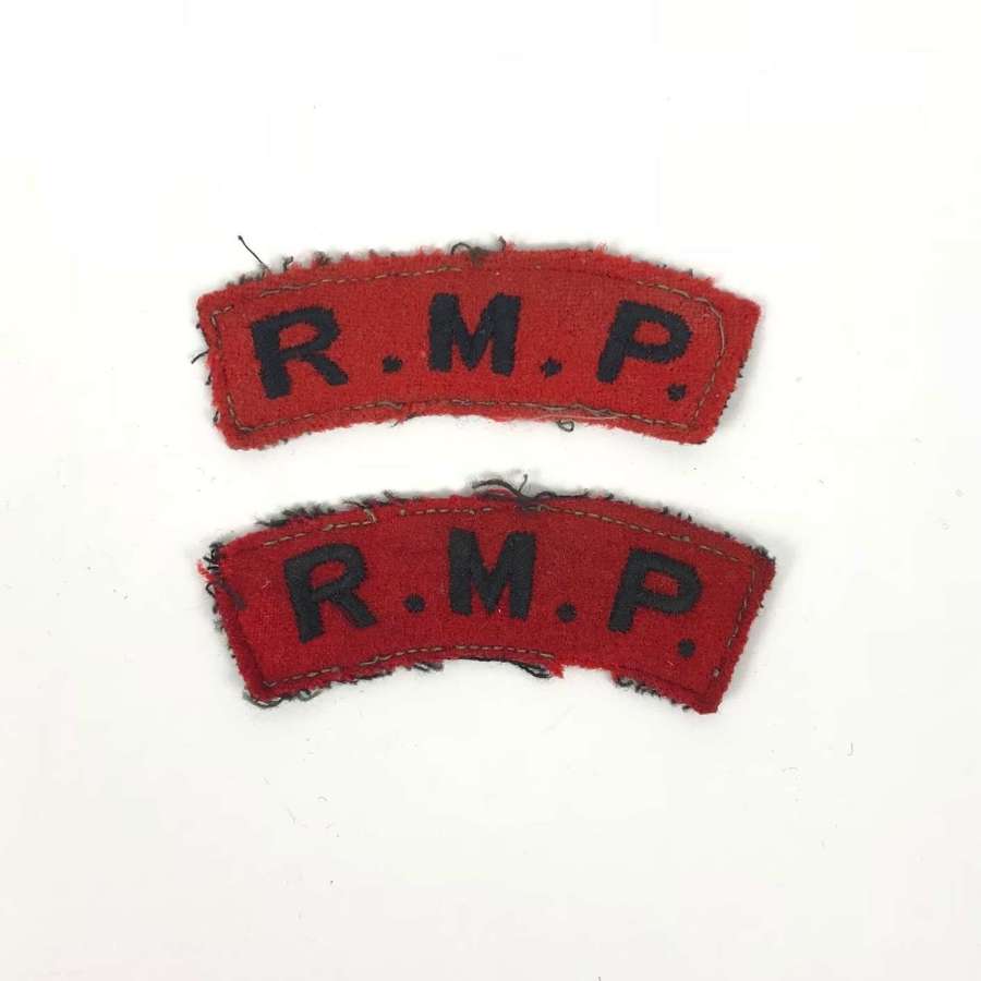 Royal Military Police RMP Pair of Cloth Shoulder Title Badges.