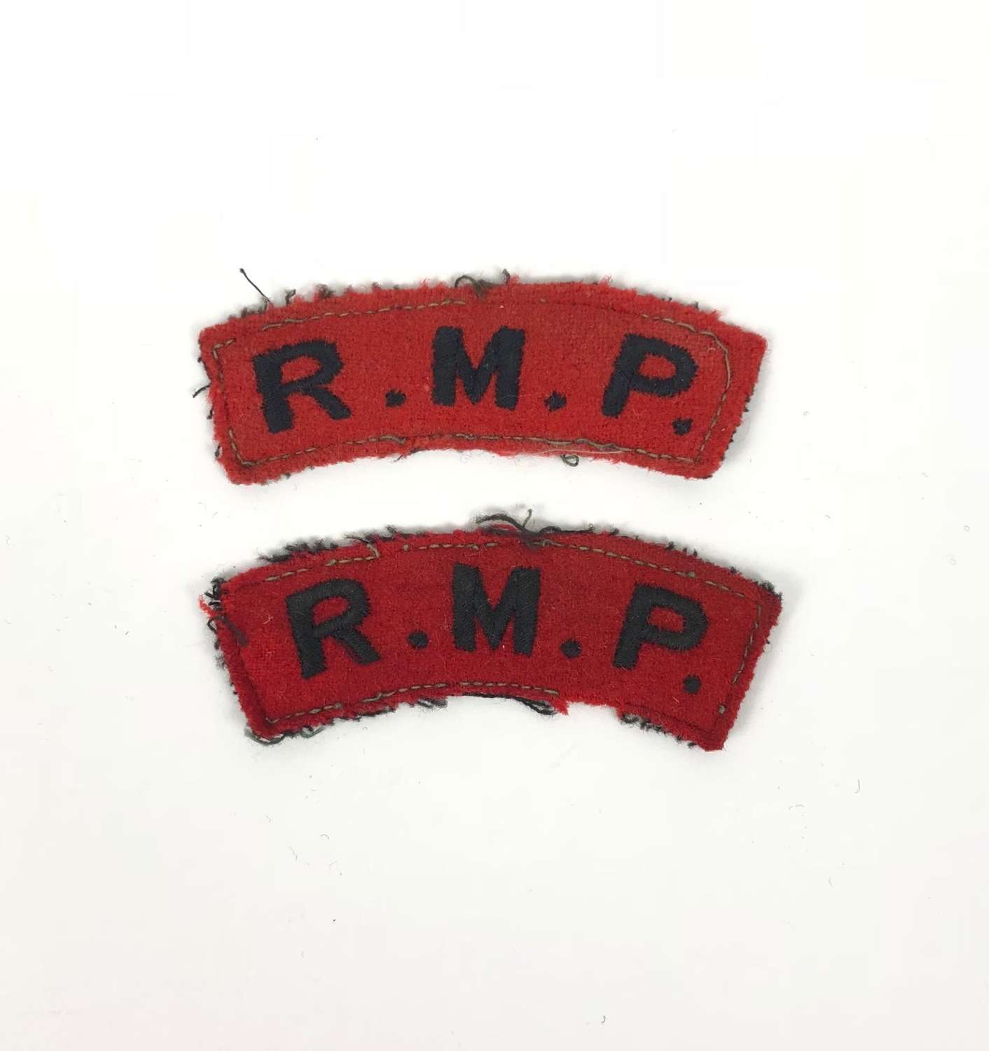 Royal Military Police RMP Pair of Cloth Shoulder Title Badges.
