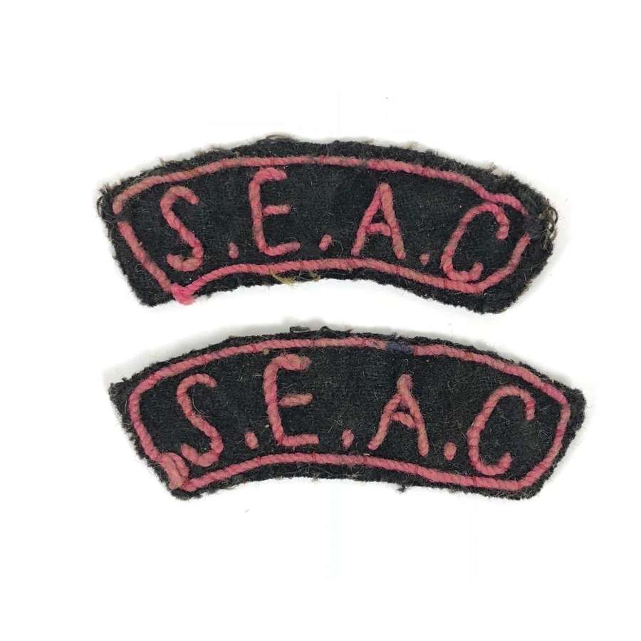SEAC South East Asia Command Cloth Shoulder Titles.