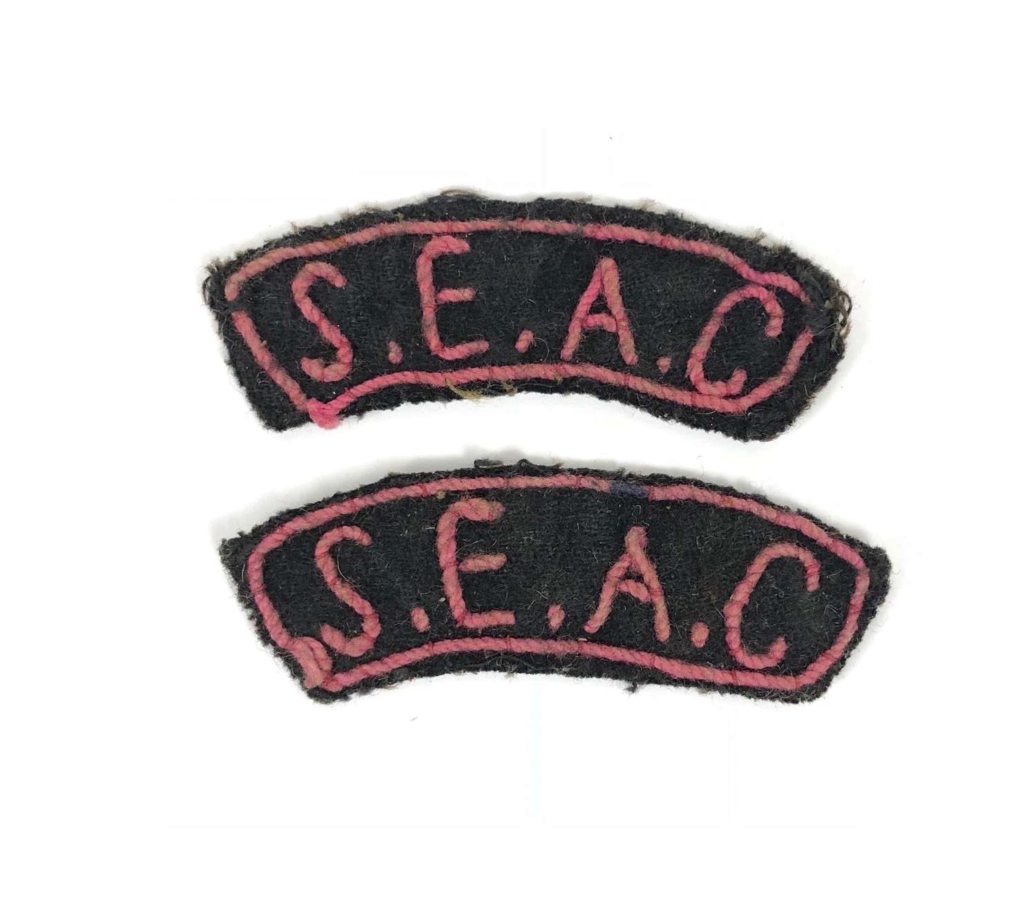 SEAC South East Asia Command Cloth Shoulder Titles.