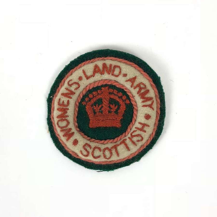 WW1 Scottish Womens Land Army Felt Cloth Overall Coat Badge.