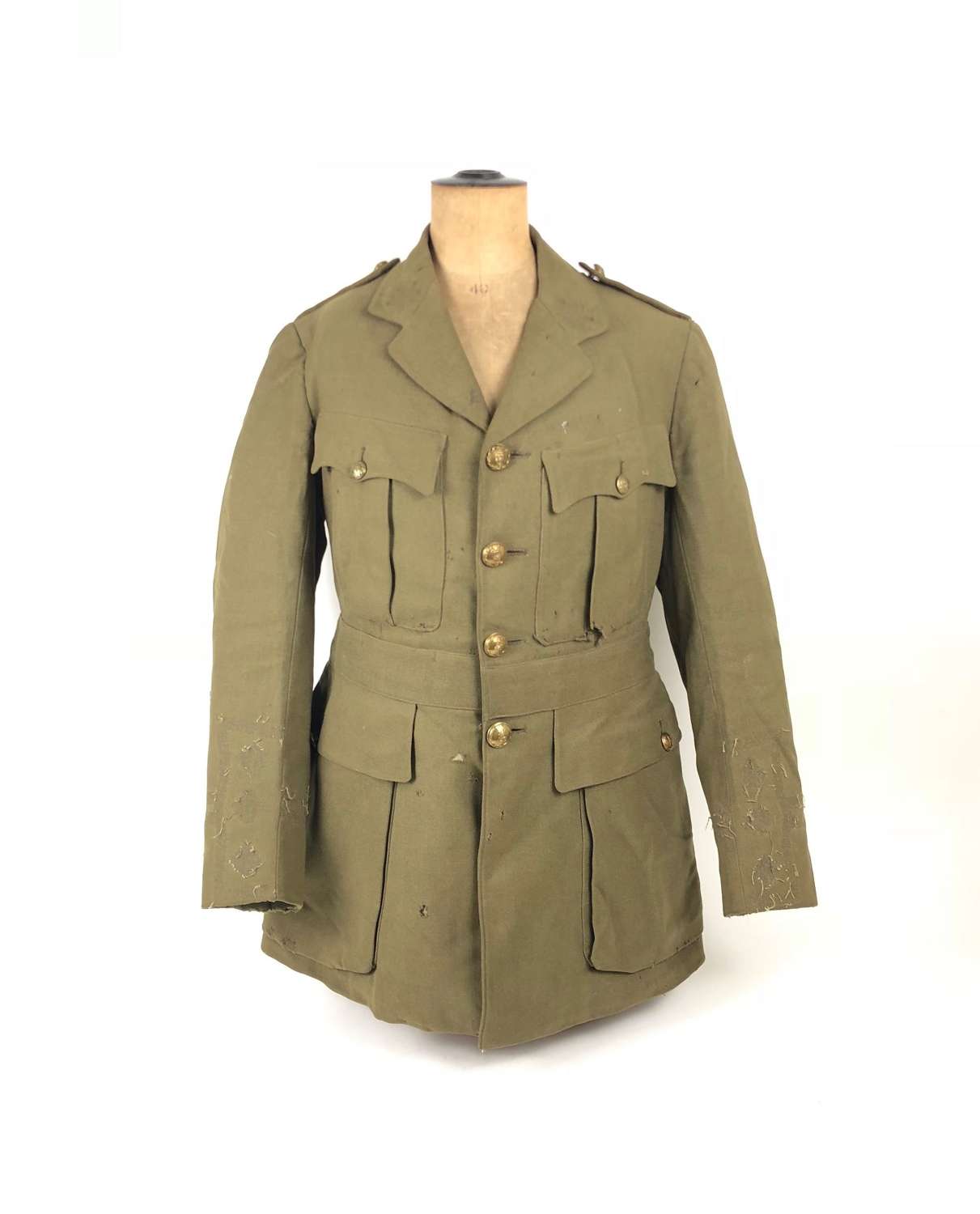 WW1 British Army Officer’s Cuff Rank Tunic For Restoration.