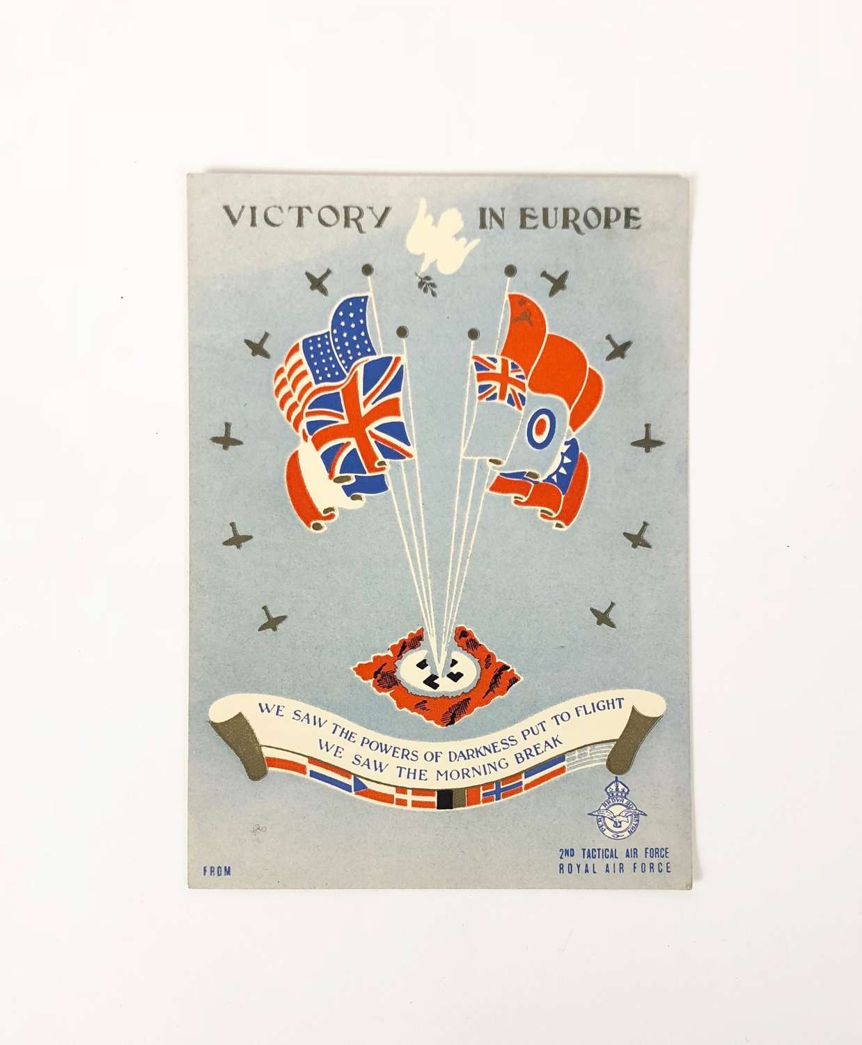 WW2 RAF 2nd TAF Victory in Europe Card.