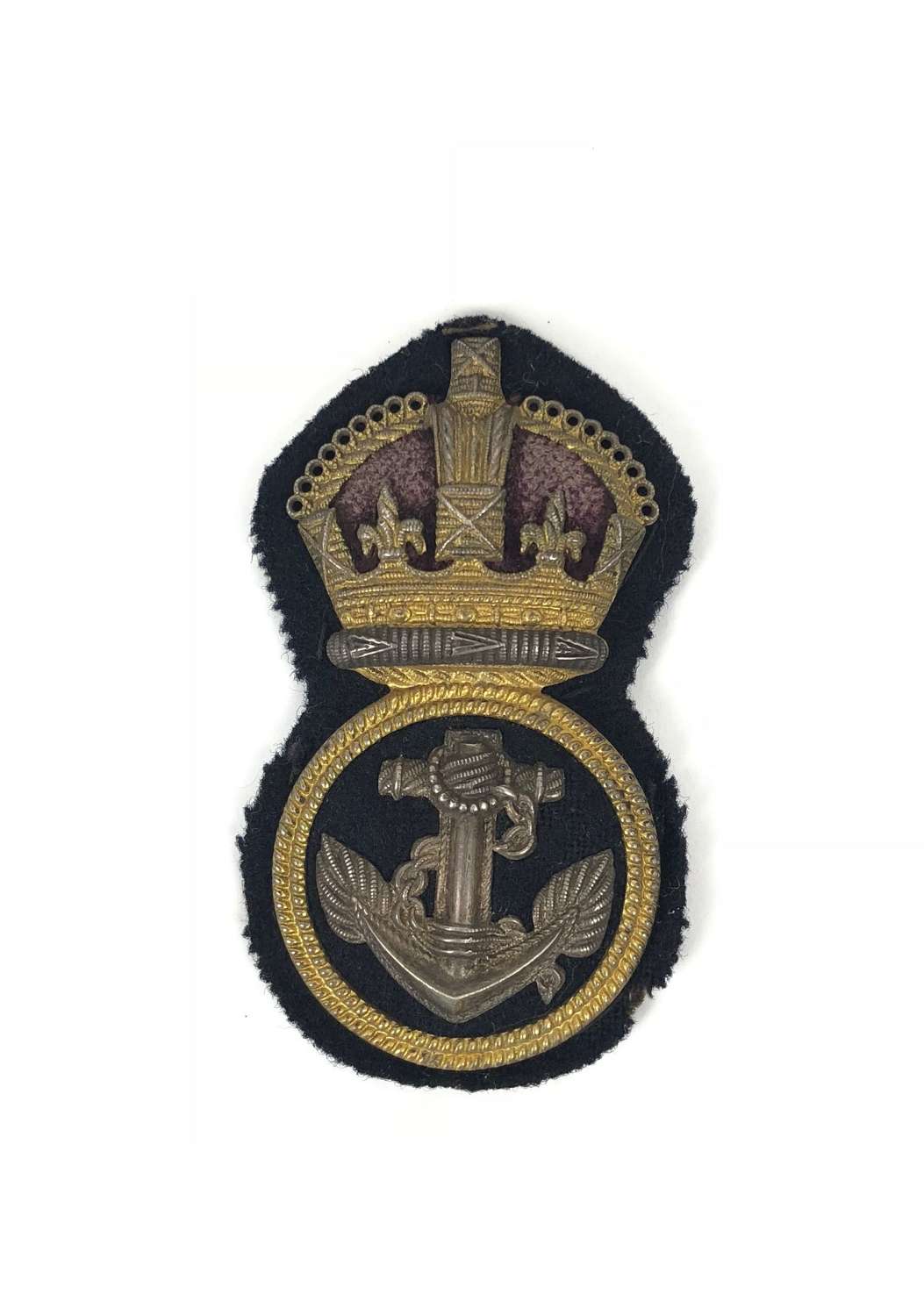 WW2 Royal Navy Economy Petty Officer Cap Badge.