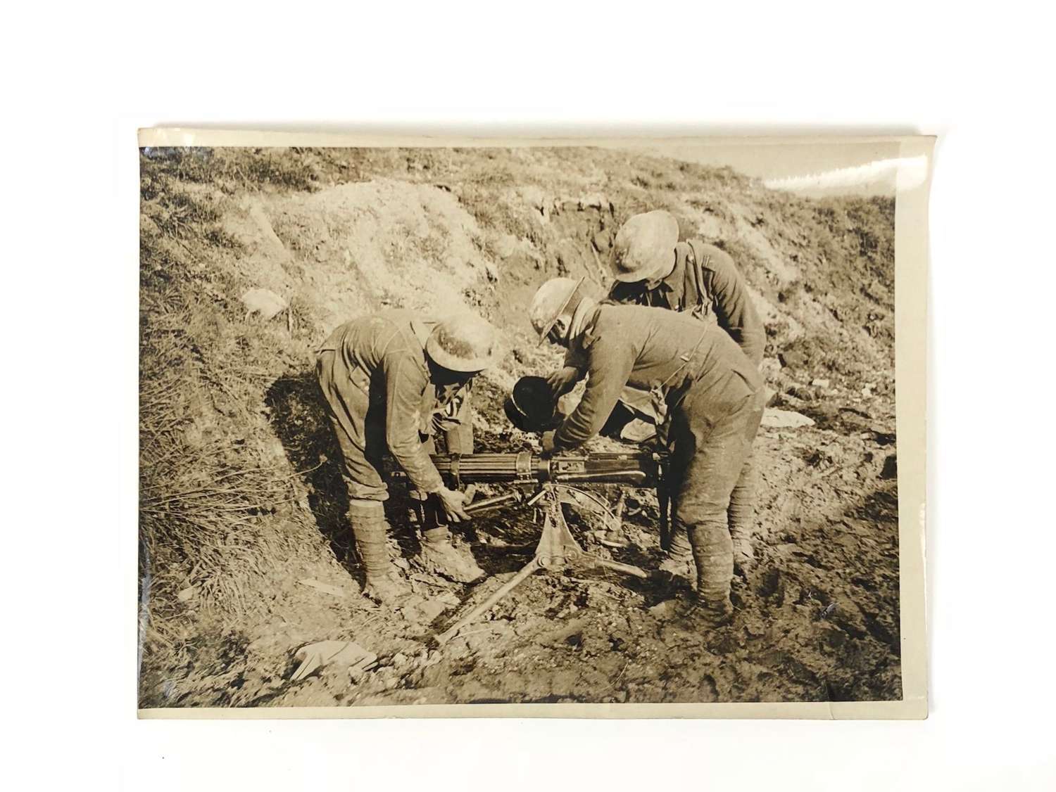 WW1 Official British Press Photograph Machine Gunners Western Front