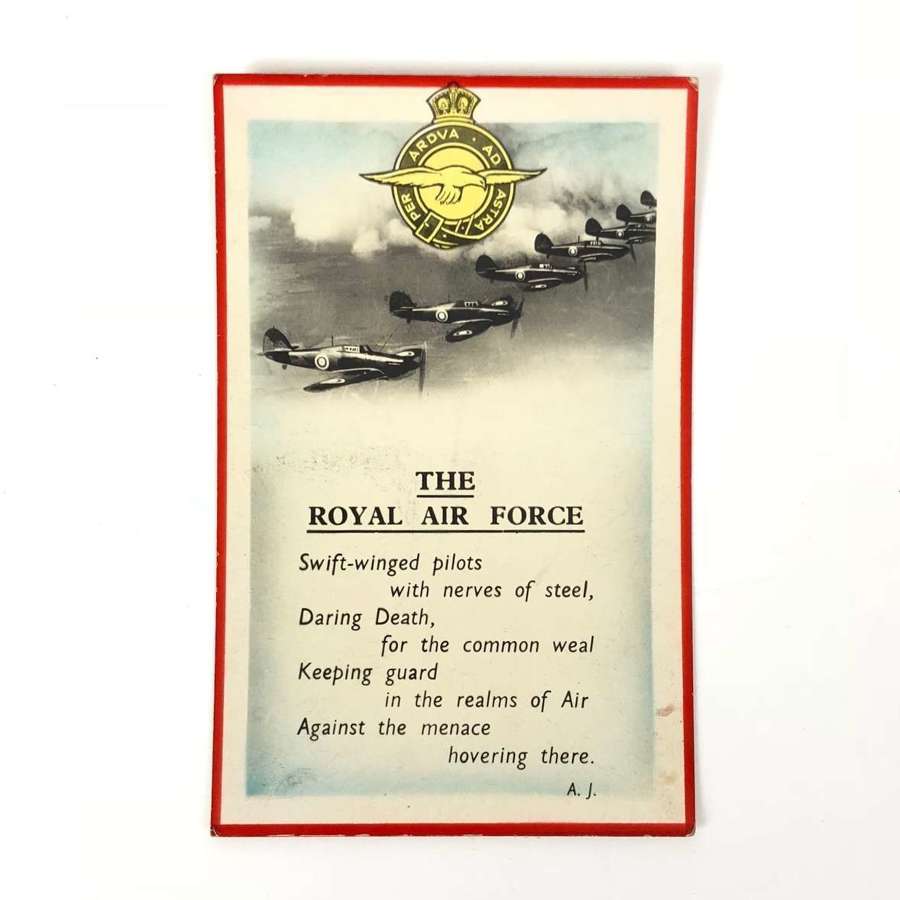 WW2 RAF Patriotic Post Card.