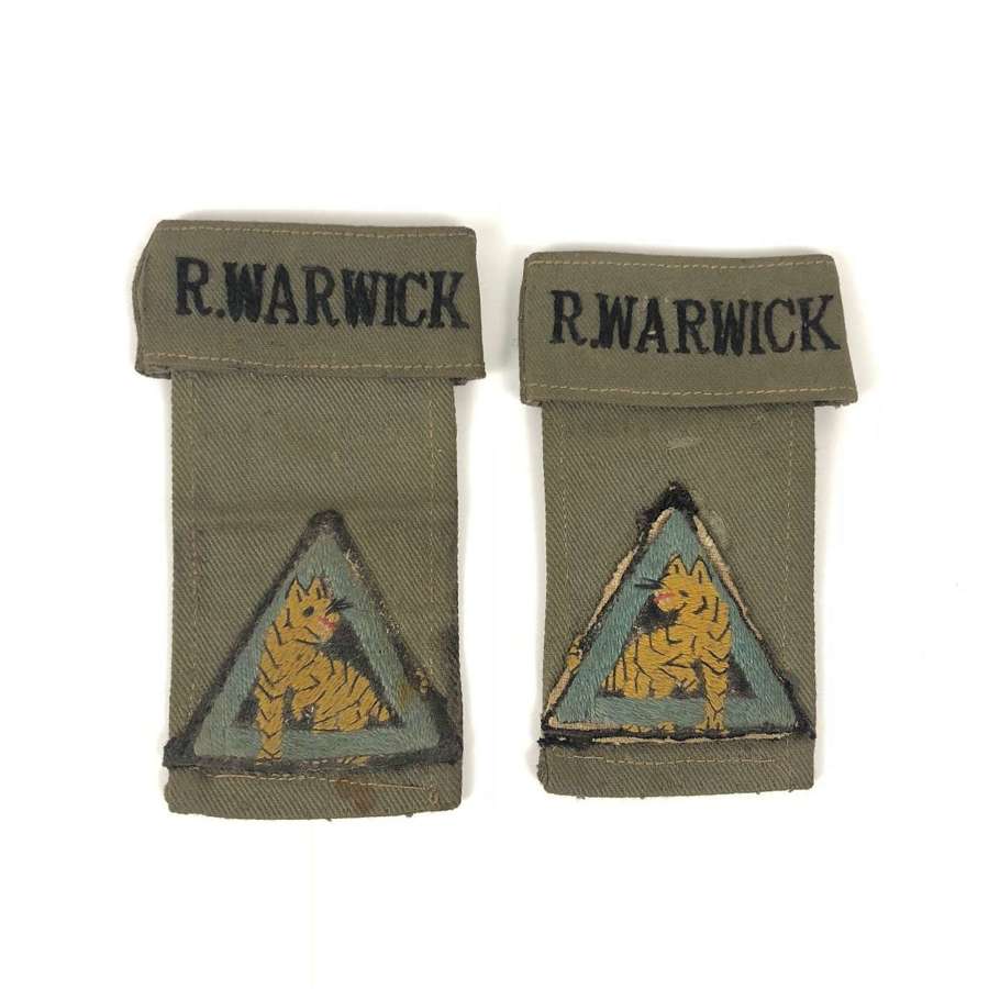 WW2 Attributed Royal Warwickshire Regiment 26th Indian Division Badges