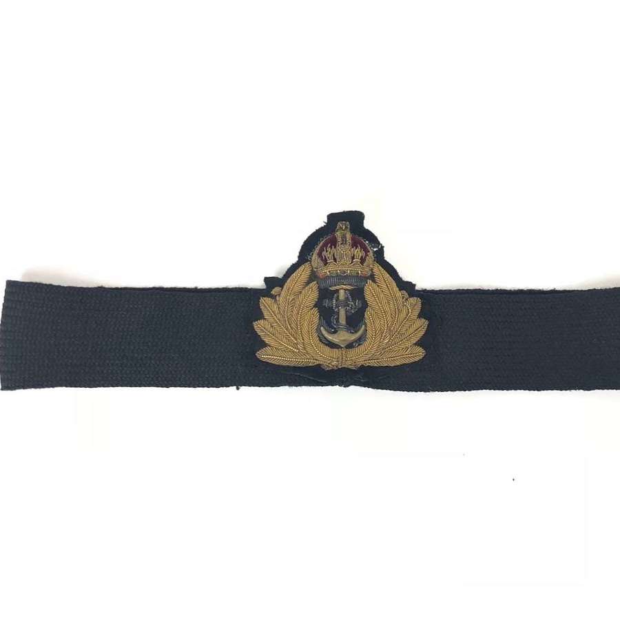 Royal Navy WW1 / Inter War Period Officer&rsquo;s Cap Badge & Band.