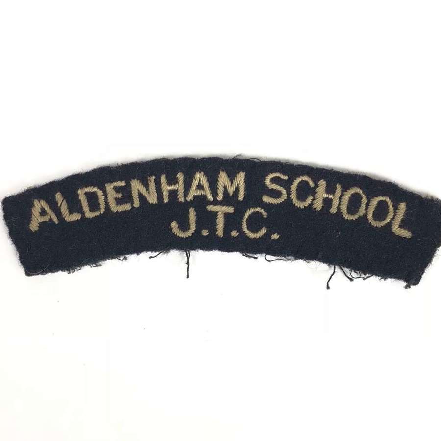 WW2 Period Aldenham School J.T.C. Cloth Title Badge.