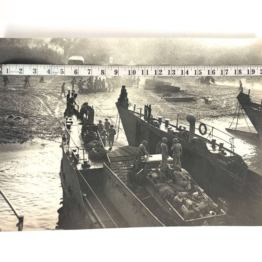 WW2 1943 Original Press Photograph Sicily Landings Very Large.
