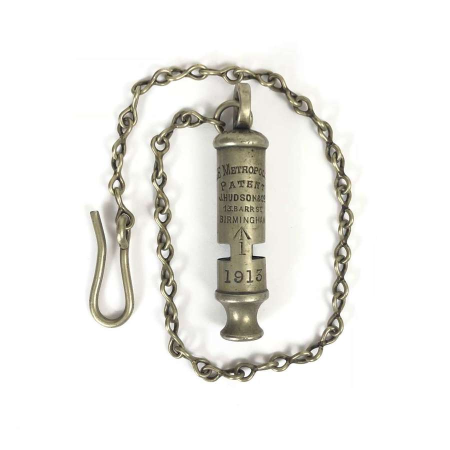 WW1 Period 1913 Indian Army Dated Trench Whistle.