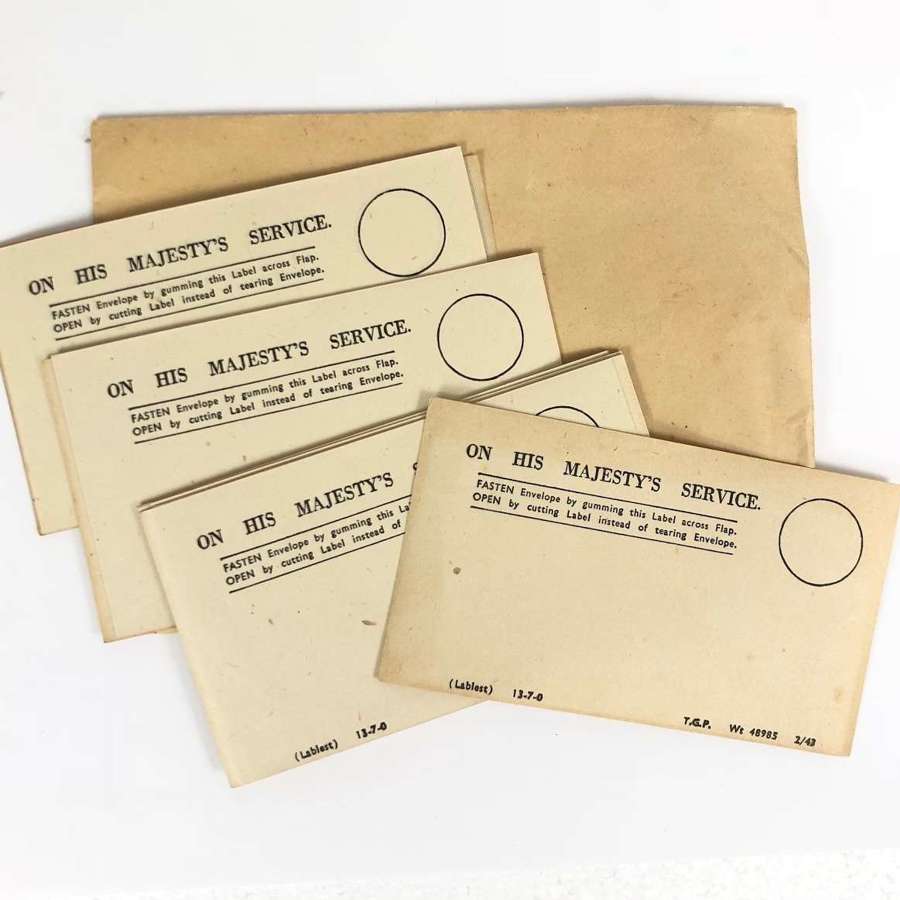 WW2 Official OHMS Gum Envelope Labels.