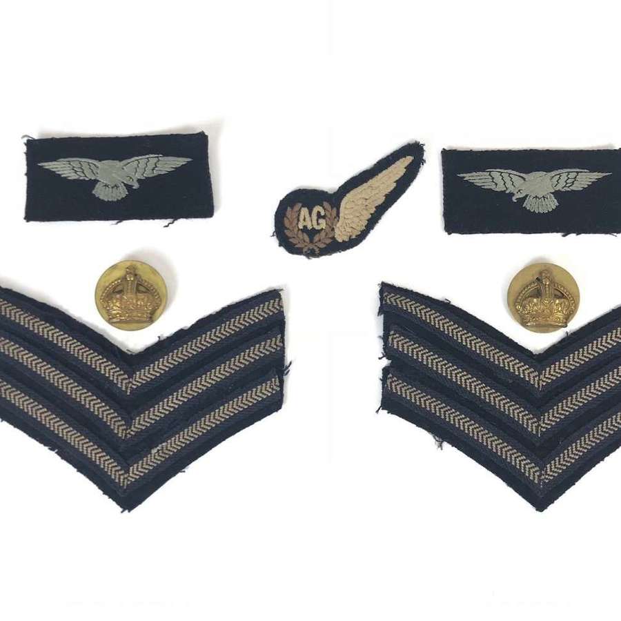 WW2 Period RAF Flight Sergeant Air Gunner Battledress Uniform Badges