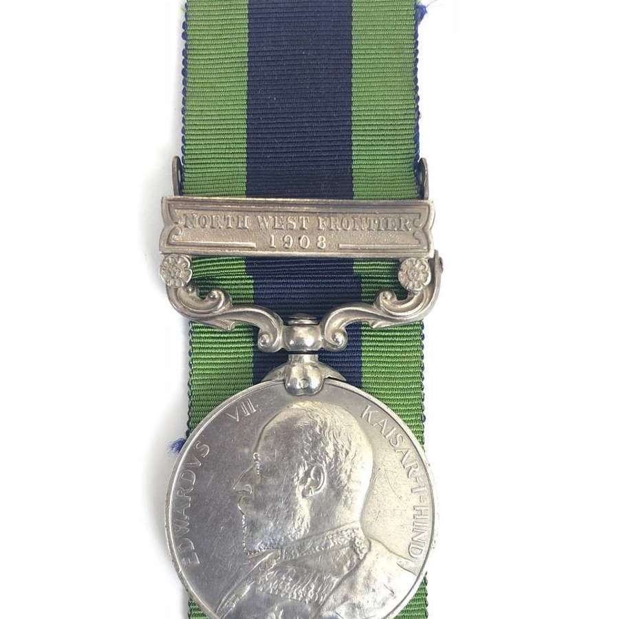 28th Punjabis Edward VII India General Service Medal Silver.