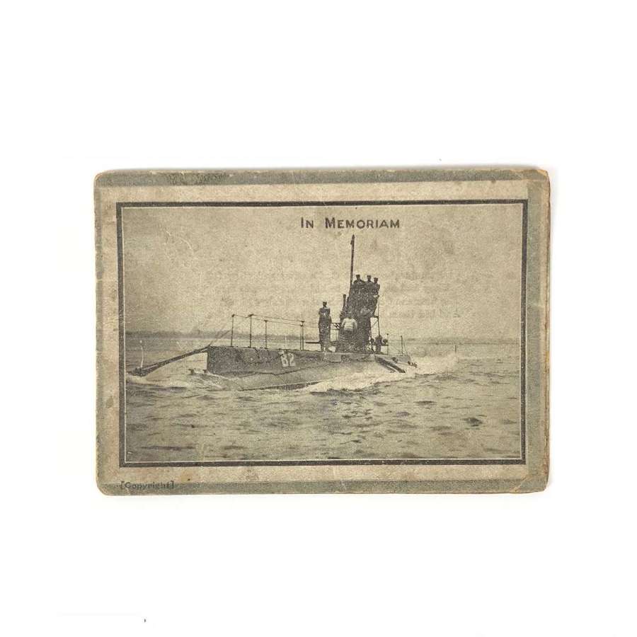 Royal Navy 1912 Submarine B2 Memorial Card.