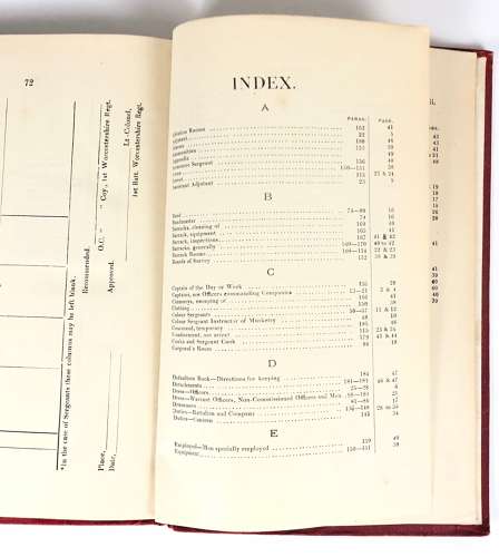 1904 1st Bn Royal Worcestershire Regiment Standing Orders.