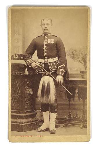 Victorian Seaforth Highlanders carte de visite. Photograph