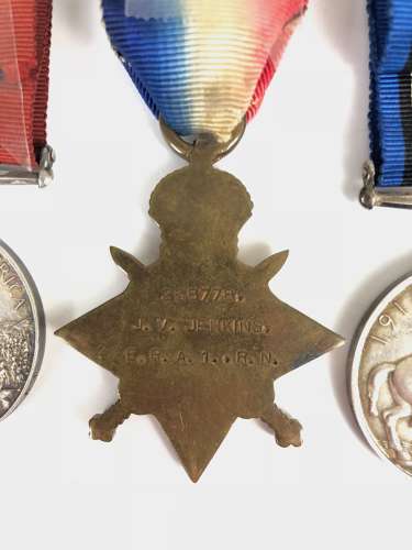 Royal Navy Boer War / WW1 Medal Group of 4 Medals.