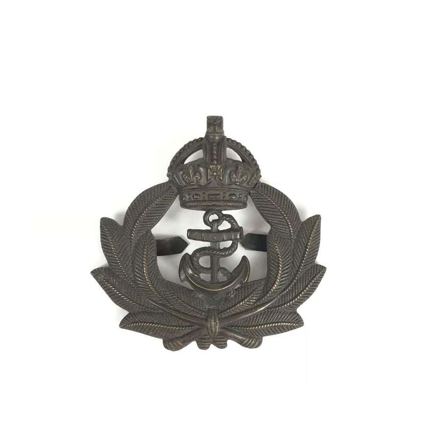 WW1 Original Royal Naval Division Officer RND Bronze Cap Badge