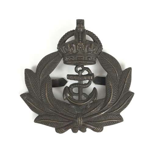 WW1 Original Royal Naval Division Officer RND Bronze Cap Badge