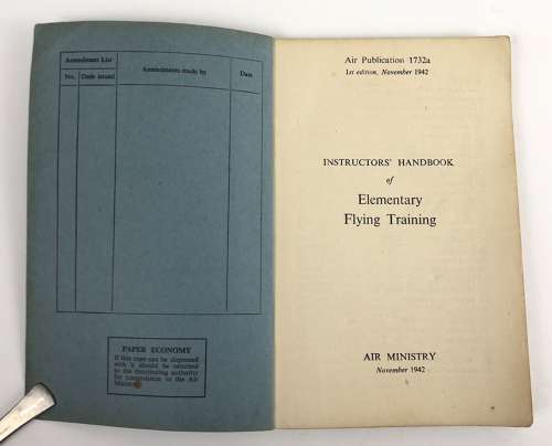 WW2 RAF 1942 Elementary Flying Training Book.