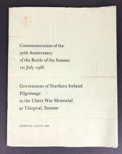 50th Anniversary of the Battle of the Somme Irish Pilgrimage Booklet.