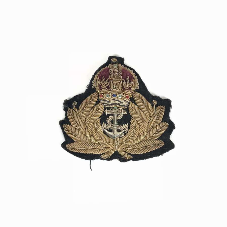 WW2 Royal Navy Officer&rsquo;s Bullion Cap Badge.
