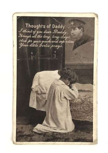 WW1 Sentimental Postcard Sent to an Unknown Soldier Daddy.