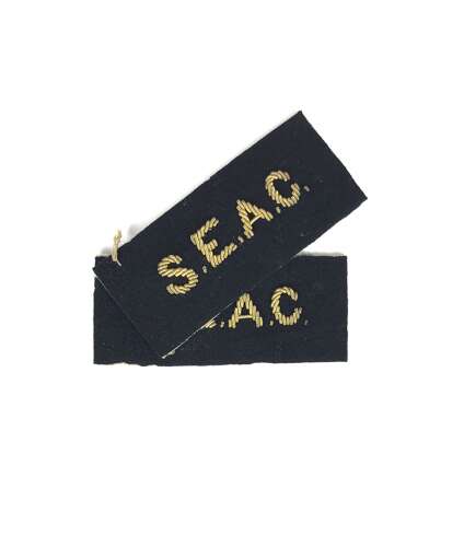 WW2 Royal Navy Ratings SEAC South East Asia Command Cloth Shoulder Titles.