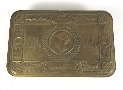 WW1 1914 Princess Mary Christmas Tin Cigarette, Tobacco with 1914 Card