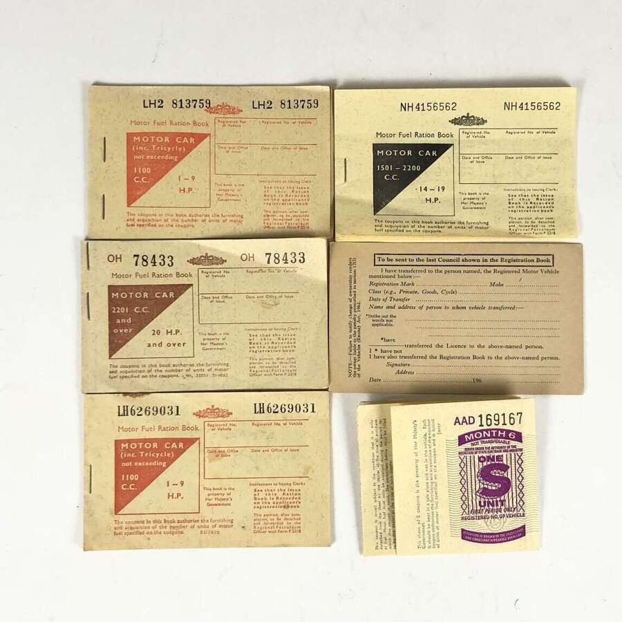 Suez Crisis 1956&ndash;1957 Petrol Ration Books.
