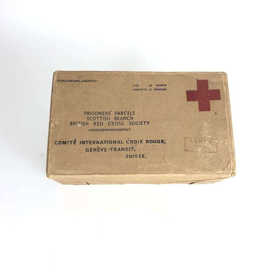 WW2 British Scottish Red Cross &ldquo;Perth&rdquo; POW Cardboard Box.