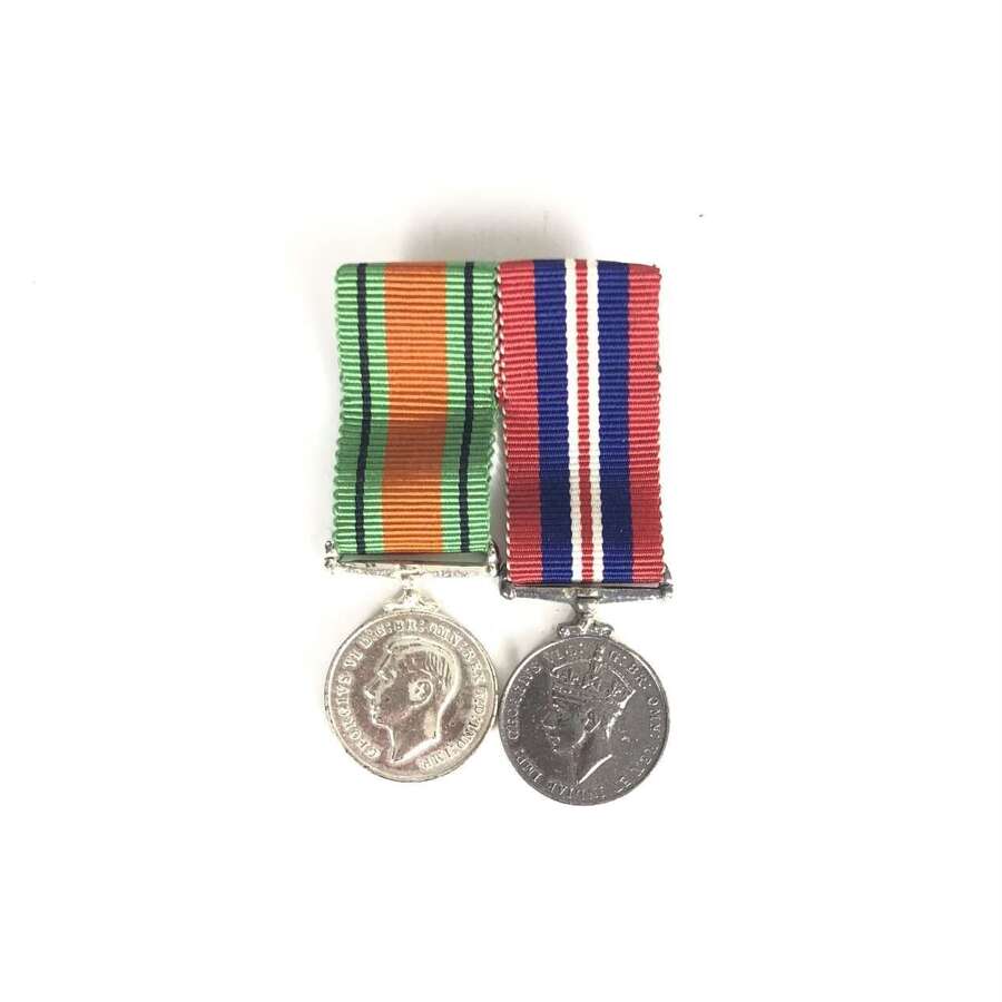 WW2 Defence and War Medal Miniature Medal Group.