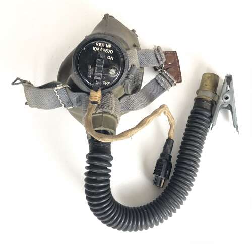 WW2 RAF C Type Flying Helmet / G Type Oxygen Mask / Goggles Attributed Set as Worn *