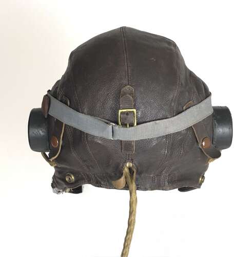 WW2 RAF C Type Flying Helmet / G Type Oxygen Mask / Goggles Attributed Set as Worn *