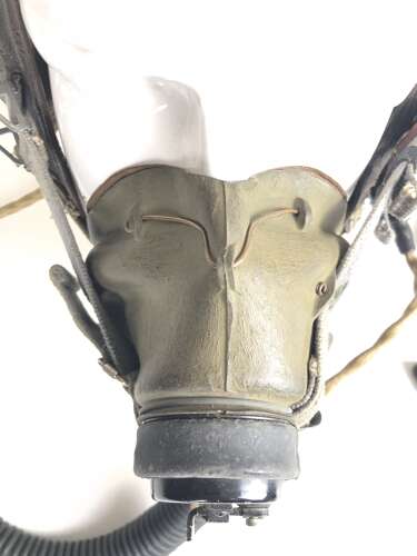 WW2 RAF C Type Flying Helmet / G Type Oxygen Mask / Goggles Attributed Set as Worn *