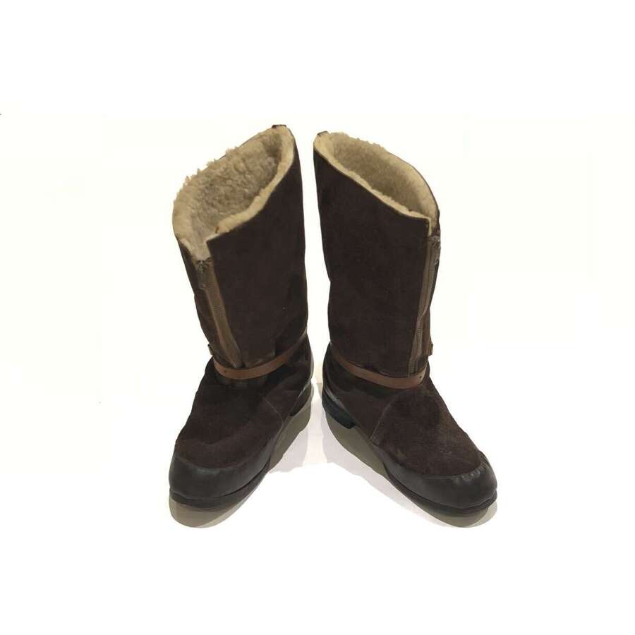 WW2 RAF 1941 Pattern Brown Suede Flying Boots *