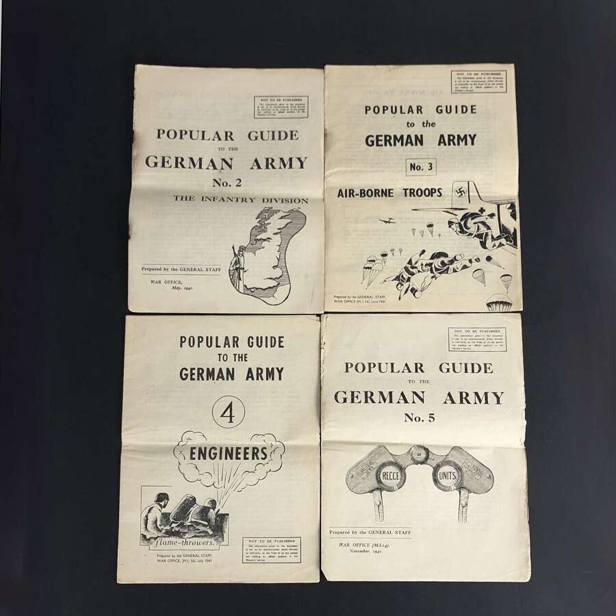 WW2 British War Department Publications Popular Guide to the German Army. 4 Editions.