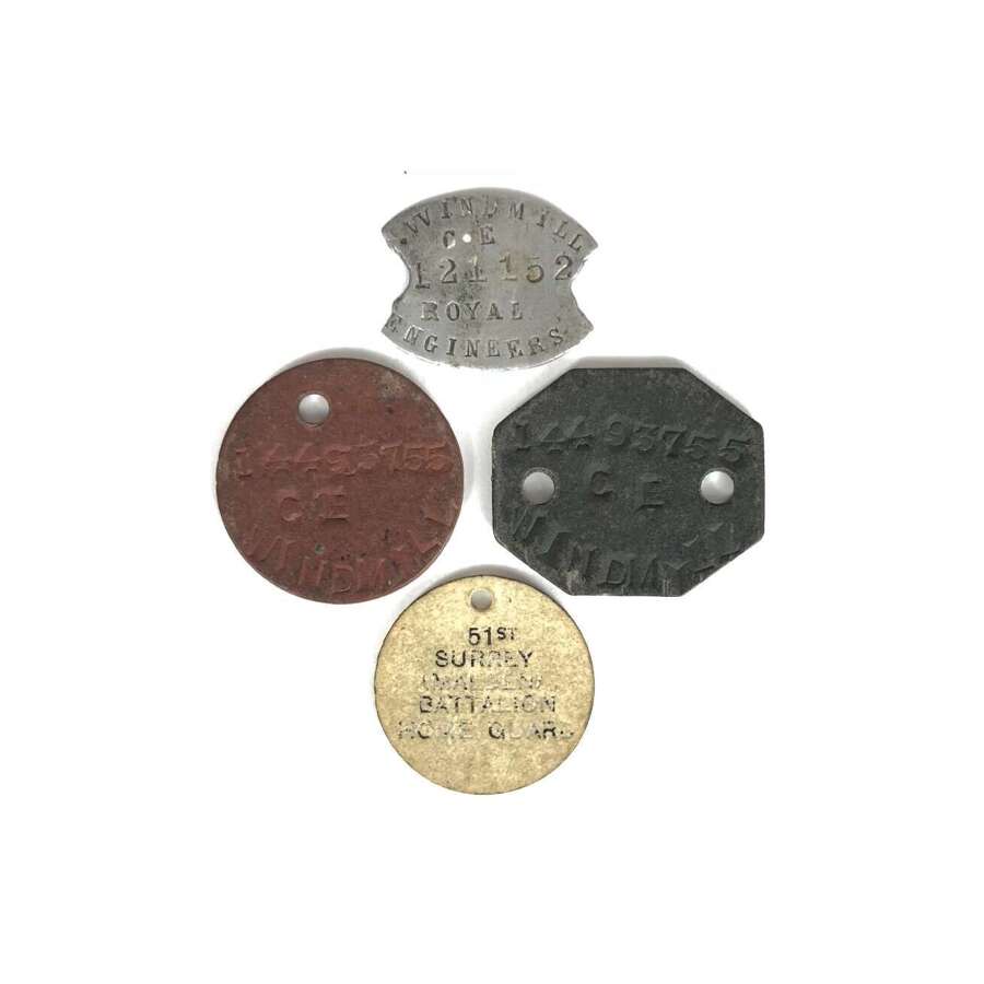 WW1 Royal Engineers WW2 Surrey Home Guard Dog Tags.
