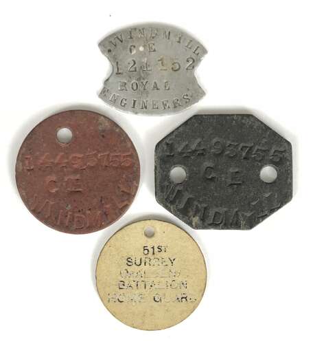 WW1 Royal Engineers WW2 Surrey Home Guard Dog Tags.